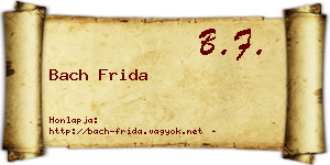 Bach Frida névjegykártya